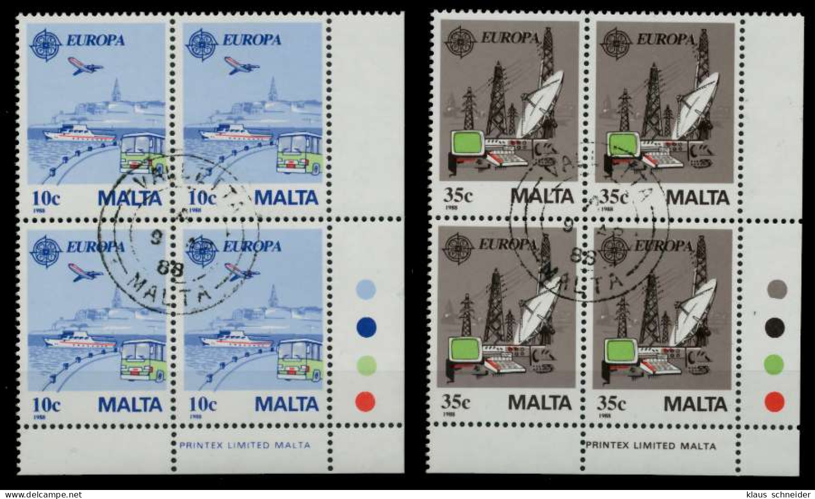 MALTA Nr 794-795 Gestempelt VIERERBLOCK ECKE-URE X925362 - Malta