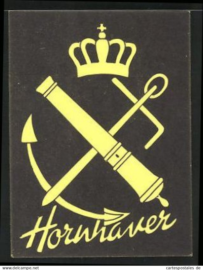Exlibris Hornhaver, Krone, Kanone, Schwert  - Exlibris