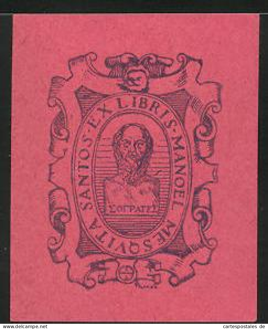 Exlibris Manoel Mesqvita Santos, Büste Des Sokrates  - Ex-libris