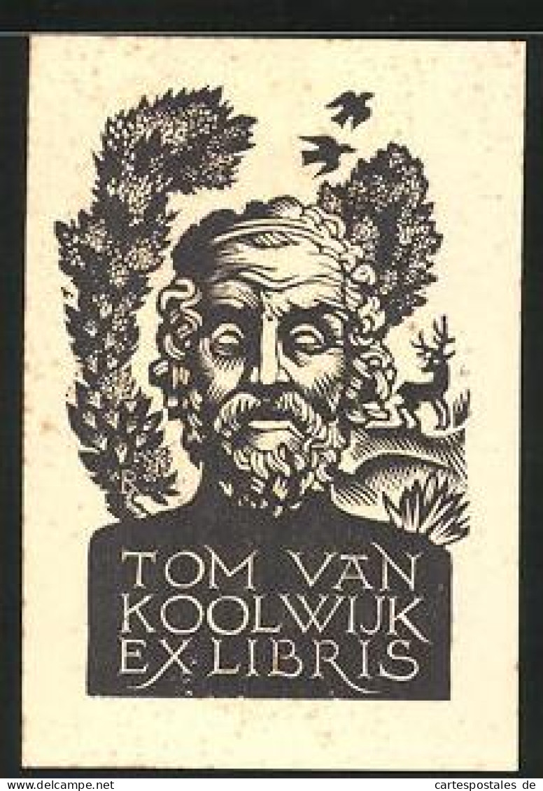 Exlibris Tom Van Koolwijk, Antike Büste  - Ex-Libris