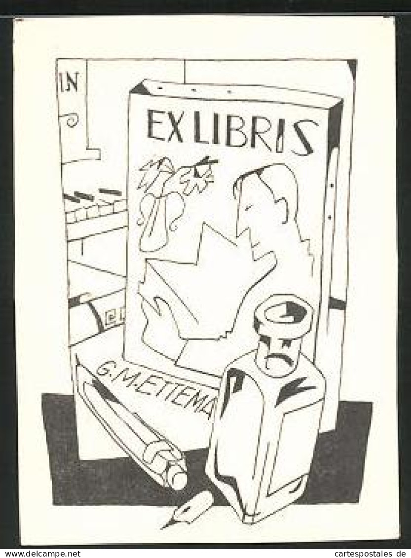 Exlibris G. M. Ettema, Bild In Einer Künstlerwerkstatt  - Exlibris