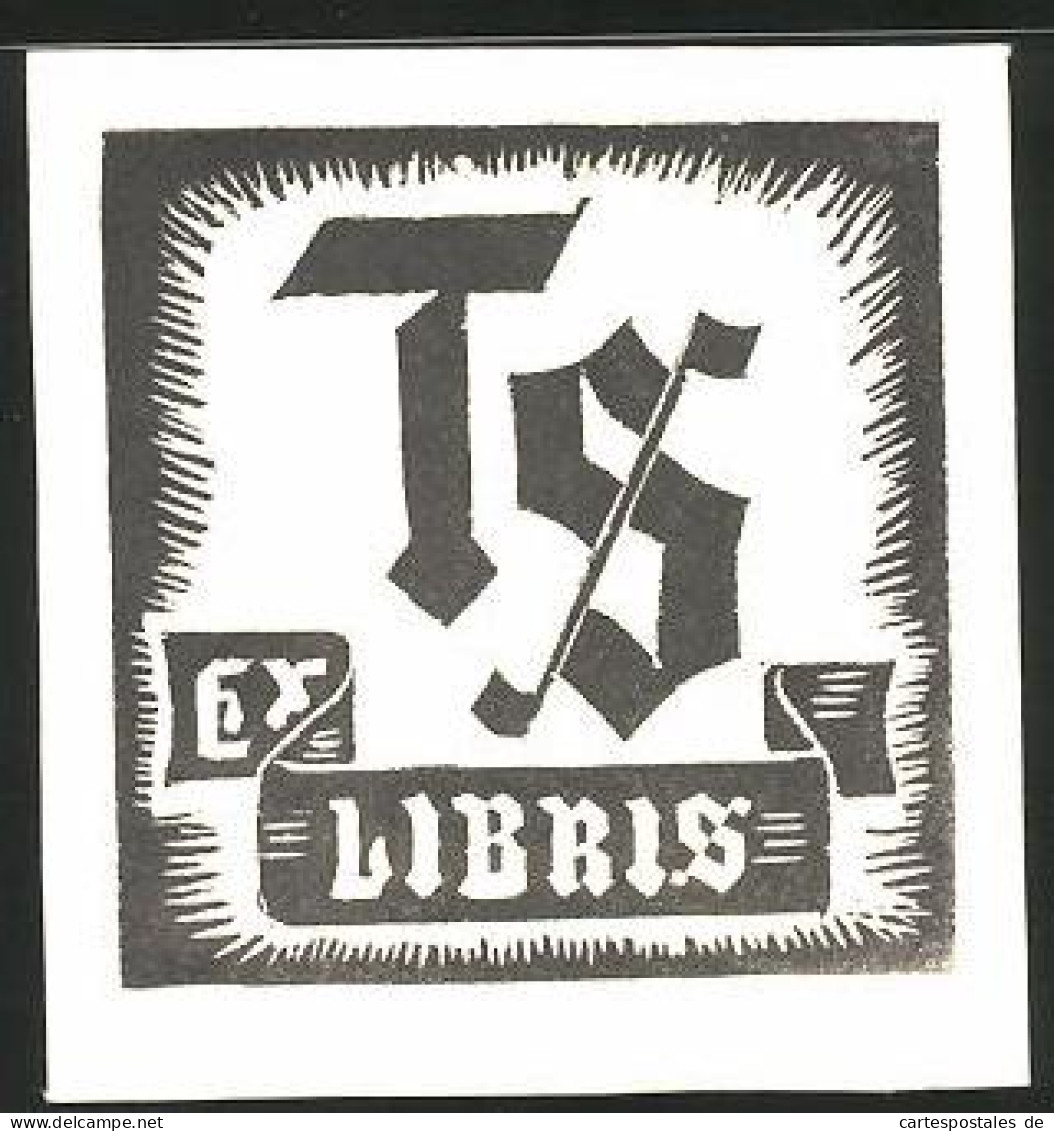 Exlibris T. S. Initialen TS  - Exlibris