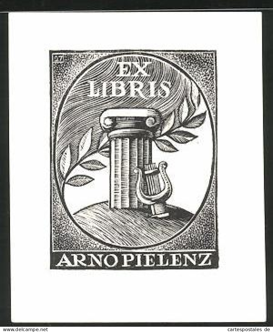 Exlibris Arno Pielenz, Lyra  - Bookplates