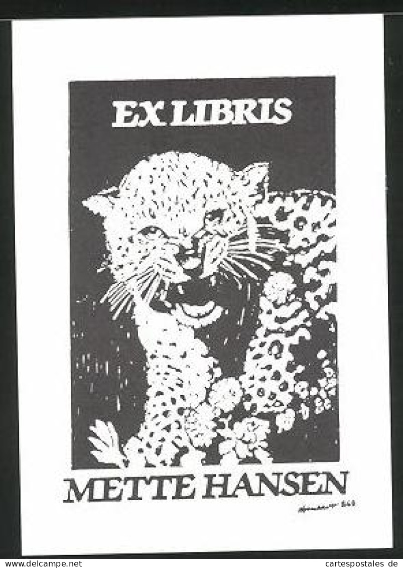 Exlibris Mette Hansen, Leopard  - Ex-libris