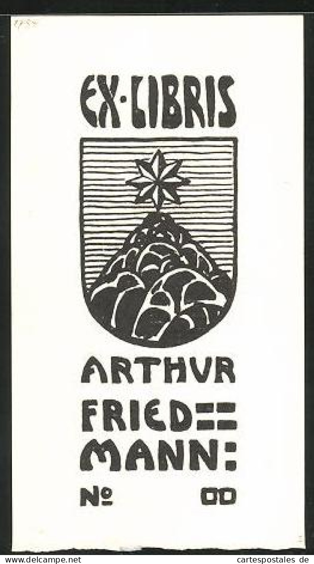 Exlibris Arthur Friedmann, Wappen Mit Stern  - Bookplates