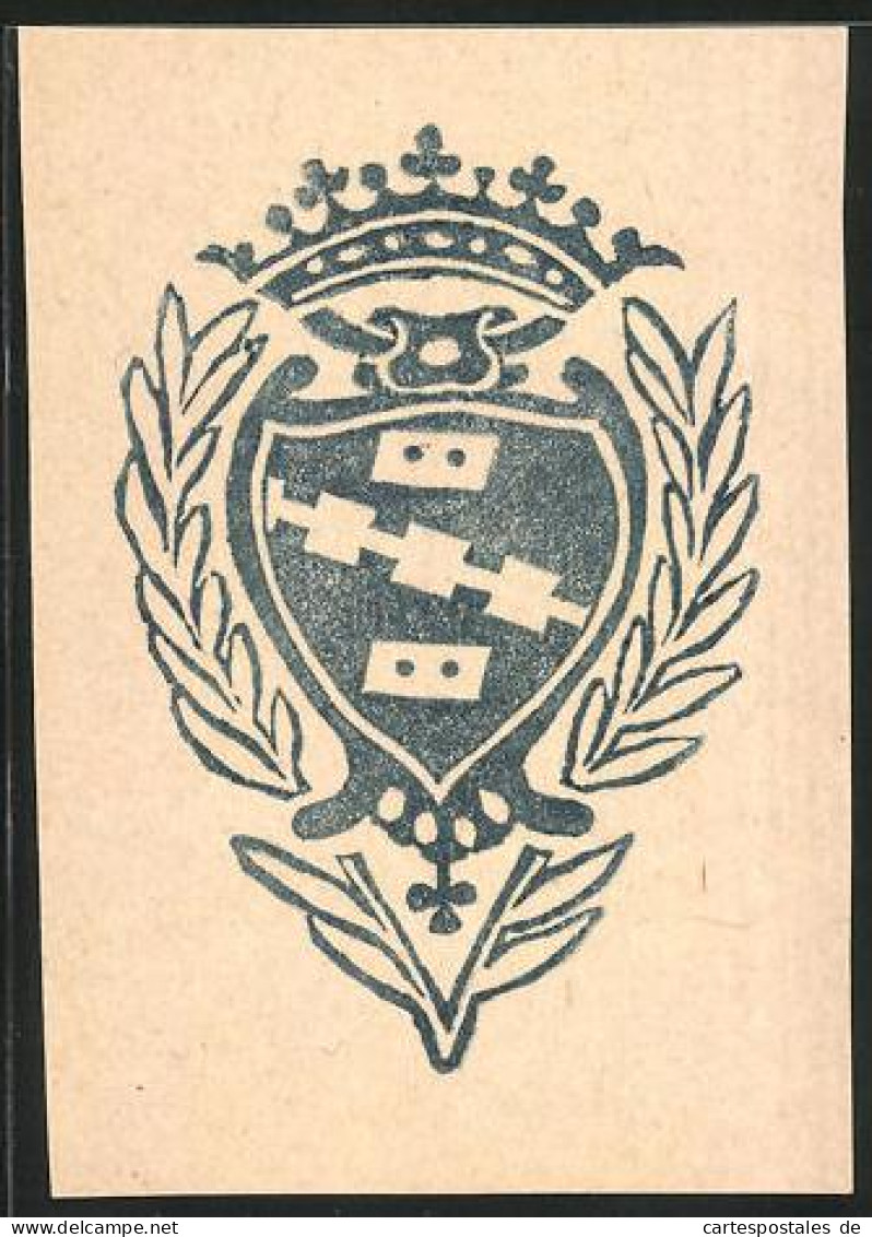 Exlibris Gambini, Wappen Mit Krone Und Kranz  - Ex-libris