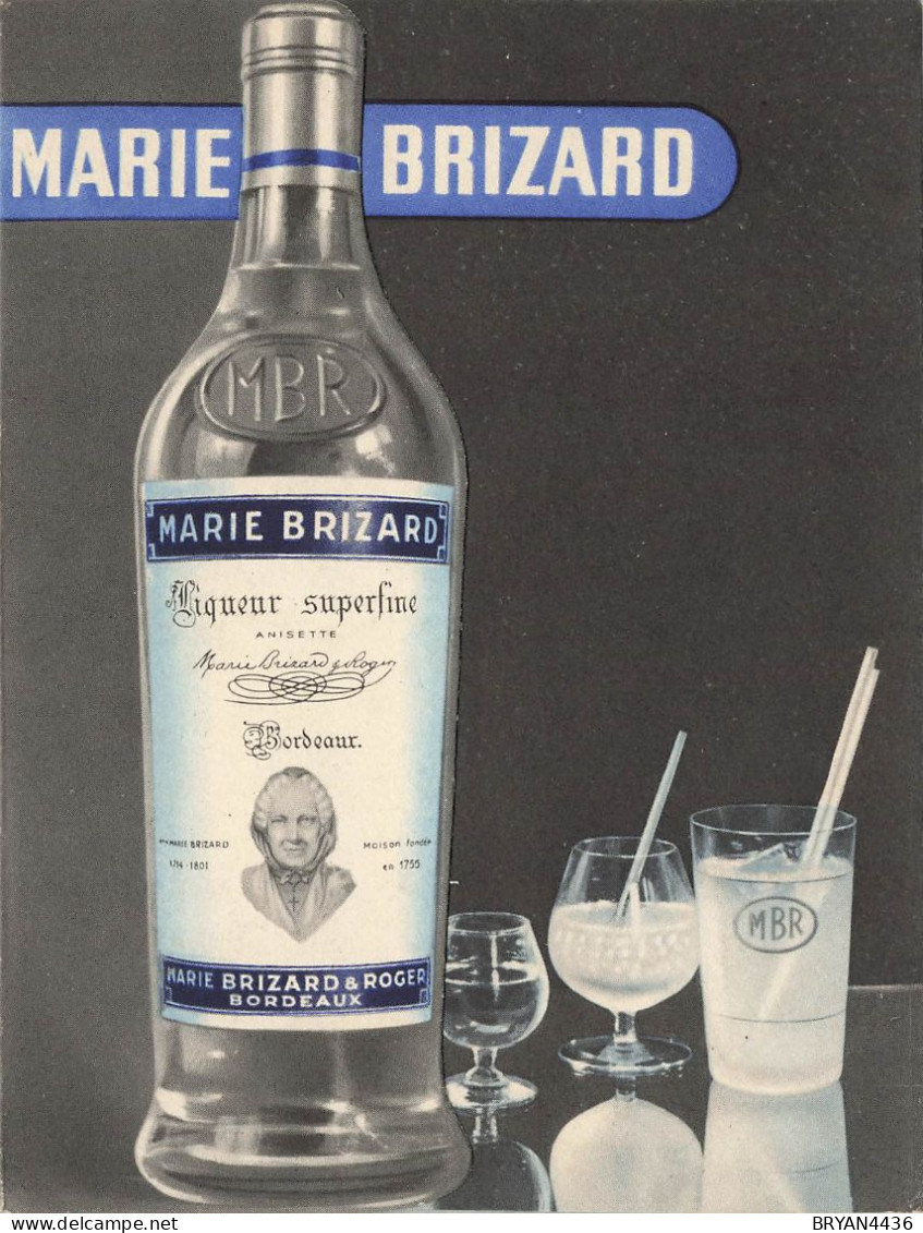 MARIE BRIZARD & ROGER - CARTE ANCIENNE PUB 3 VOLETS - Format Fermé (11x14cm) - TRES BON ETAT - Levensmiddelen