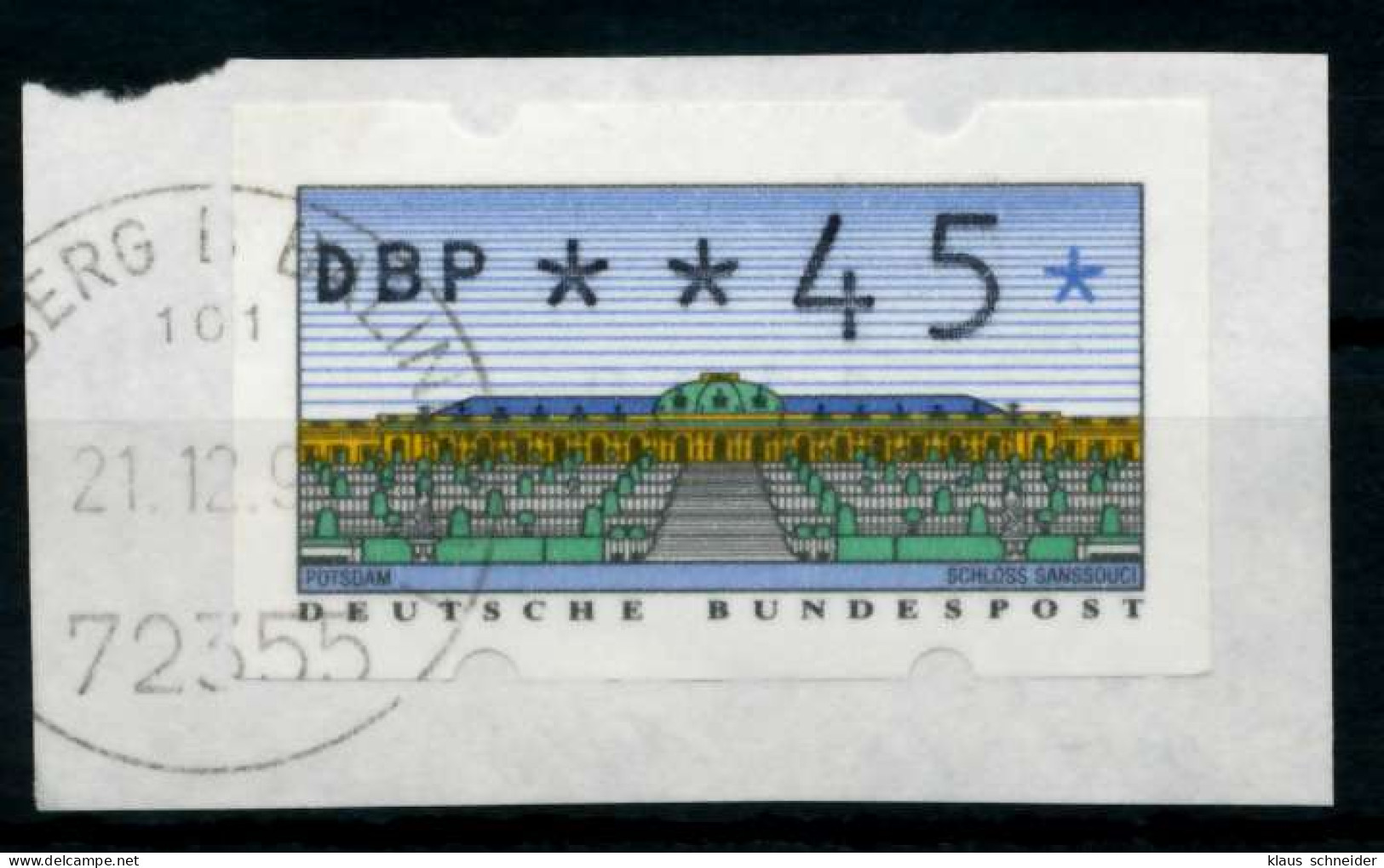 BRD ATM 1993 Nr 2-1.1-0045 Zentrisch Gestempelt Briefstück X96DE16 - Viñetas De Franqueo [ATM]