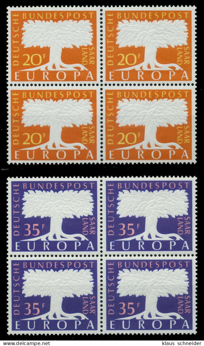 SAAR OPD 1957 Nr 402-403 Postfrisch VIERERBLOCK X79C8CA - Unused Stamps