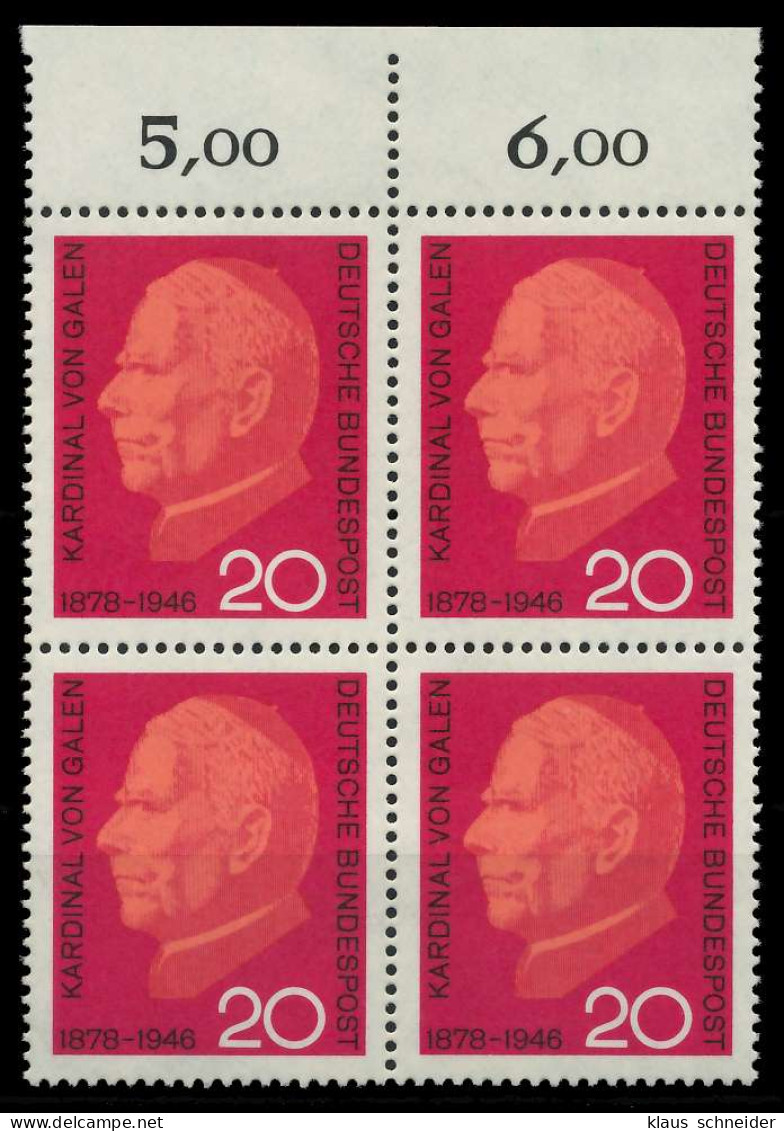 BRD 1966 Nr 505 Postfrisch VIERERBLOCK ORA X7EF63E - Unused Stamps