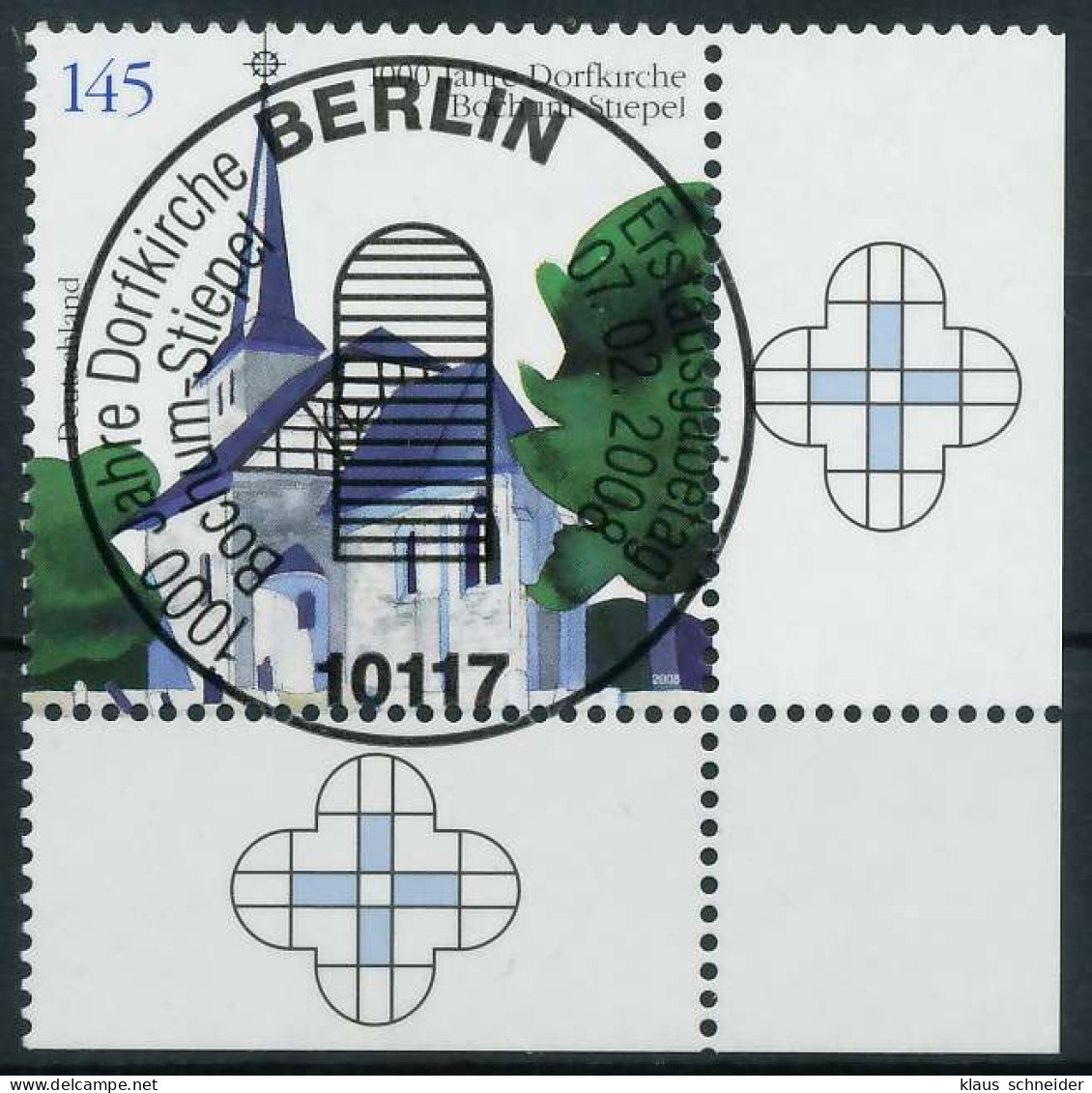 BRD 2008 Nr 2646 ESST Zentrisch Gestempelt ECKE-URE X8463D2 - Used Stamps