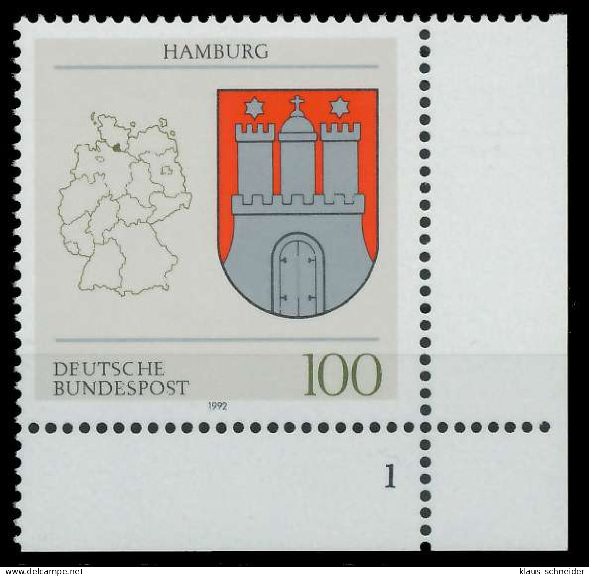 BRD 1992 Nr 1591 Postfrisch FORMNUMMER 1 X85EF82 - Ungebraucht