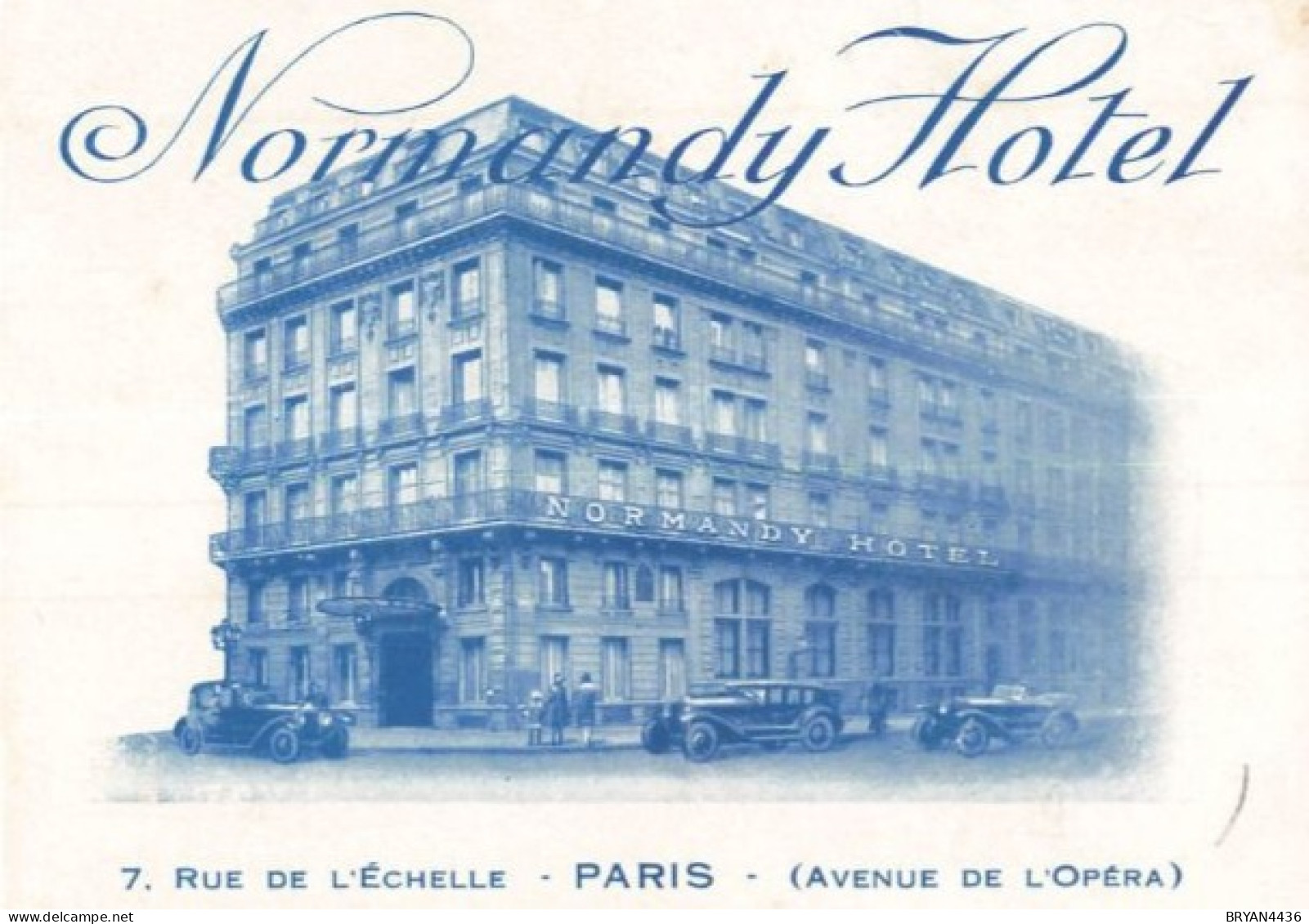 PARIS 1er - NORMANDY  HOTEL - 7, Rue De L' ECHELLE - CARTE ANCIENNE TROIS VOLET (10x14cm) - TRES BON ETAT - Paris (01)