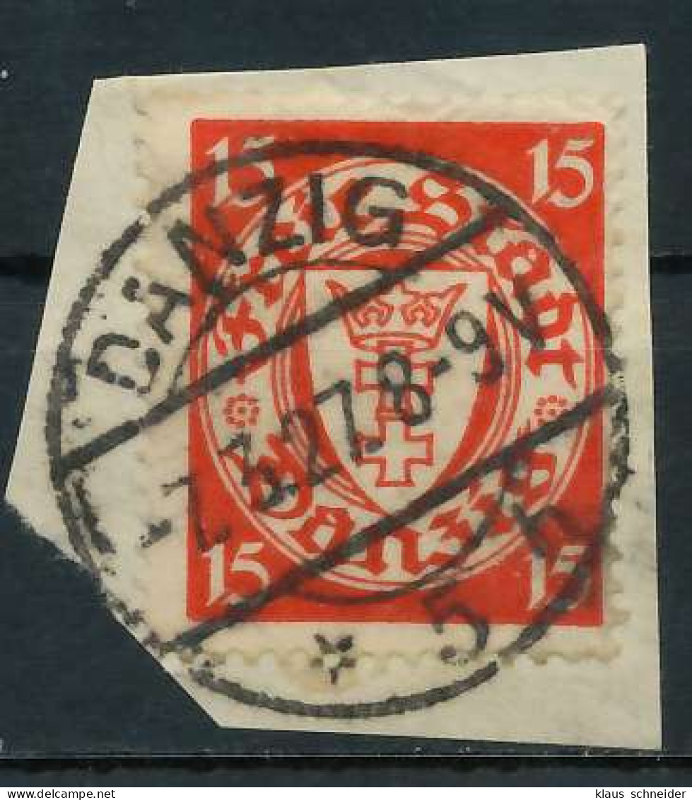 DANZIG 1925 Nr 214x Zentrisch Gestempelt Briefstück X898DCE - Afgestempeld