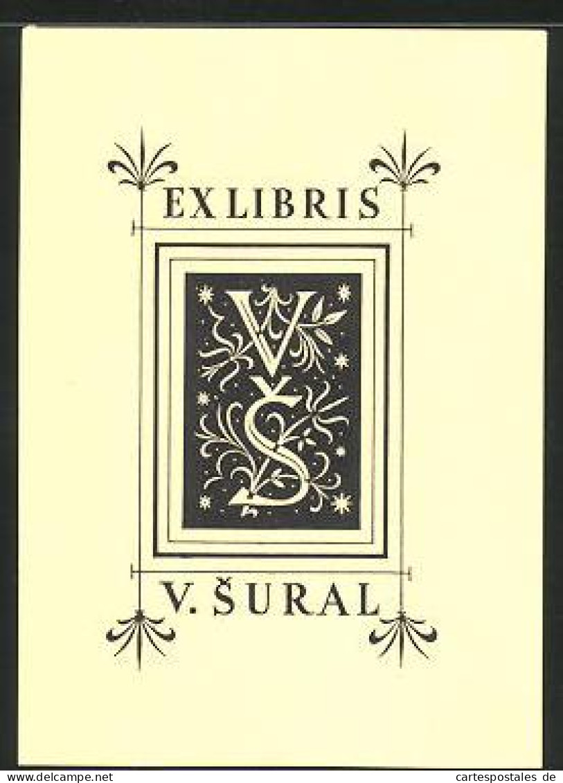 Exlibris V. Sural, Initialen VS  - Ex Libris