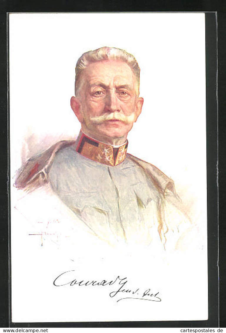 Künstler-AK Porträt Heerführer Conrady In Uniform  - War 1914-18