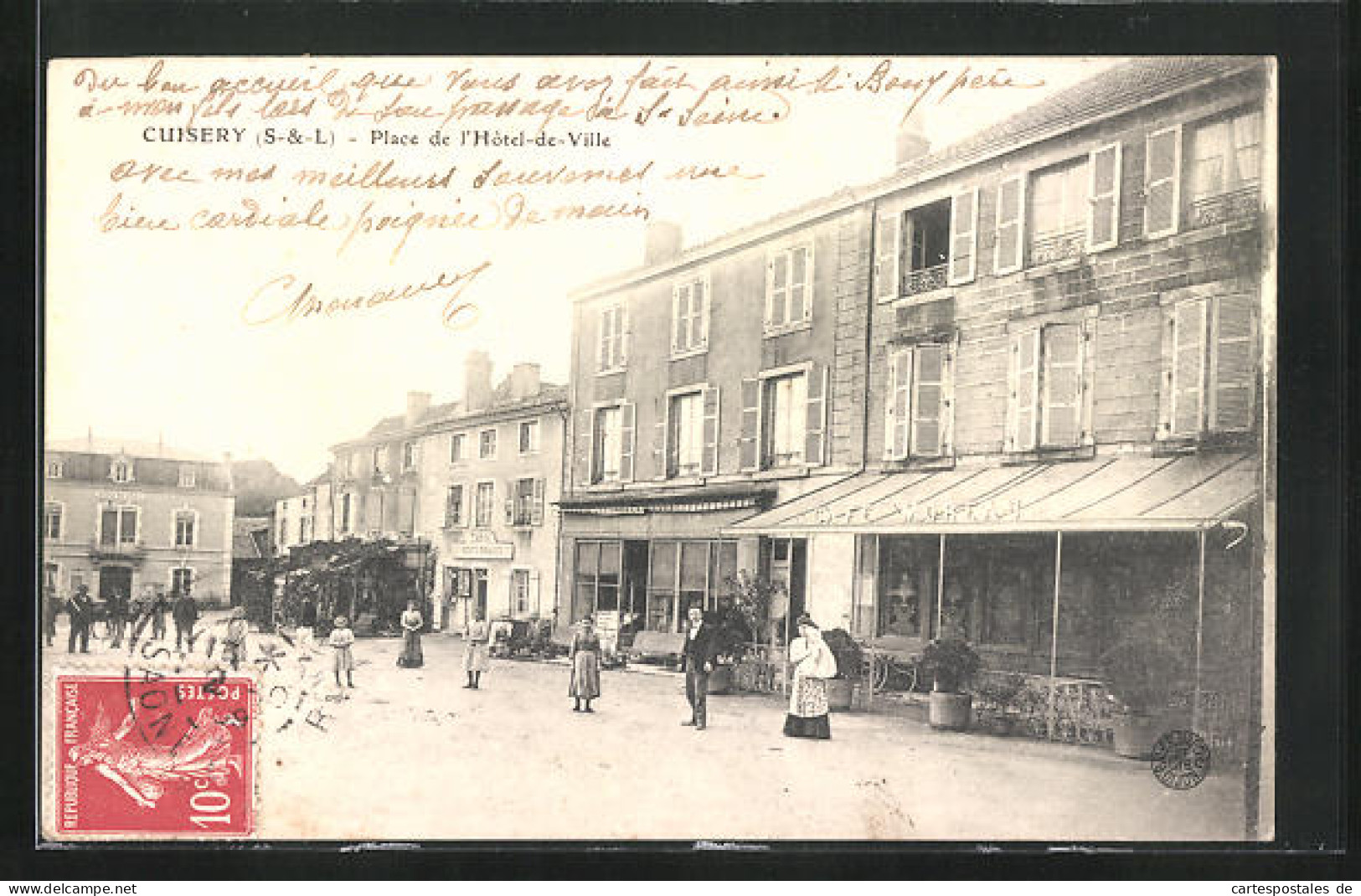 CPA Cuisery, Place De L`Hôtel-de-Ville  - Autres & Non Classés