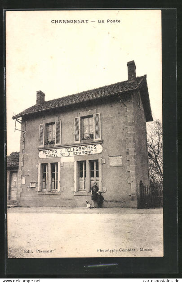 CPA Charbonnat, La Poste, Vue Du Bâtiment  - Autres & Non Classés