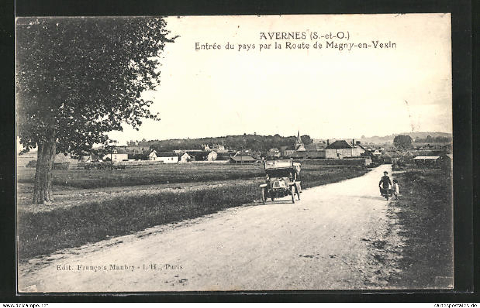 CPA Avernes, Entrée Du Pays Par La Route De Magny-en-Vexin  - Magny En Vexin