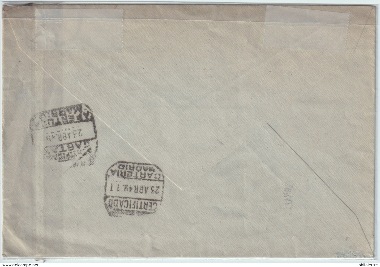 ESPAGNE / ESPANA - 1949 Sobre Certificado Del 1. Congreso Arqueologico Nacional, ALMERIA - Brieven En Documenten