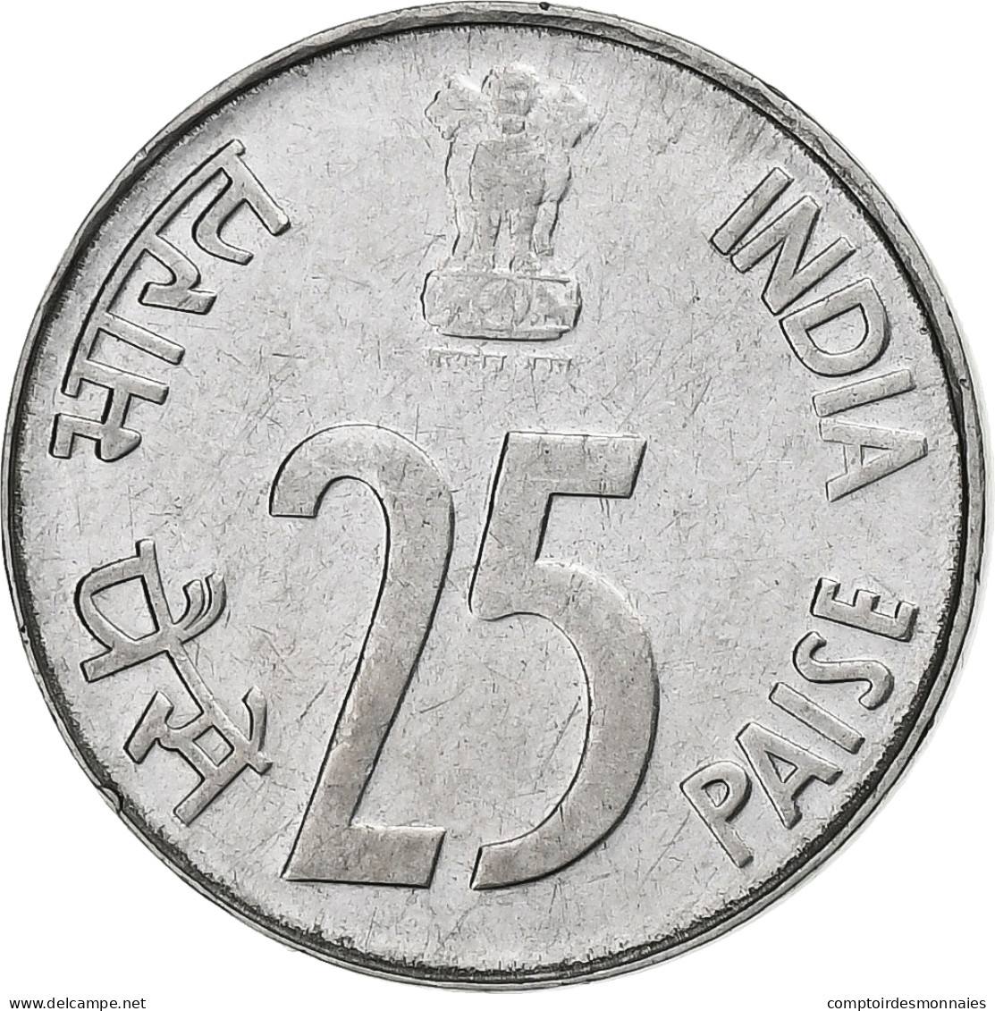 République D'Inde, 25 Paise, 1988, Acier Inoxydable, SUP+, KM:54 - Inde