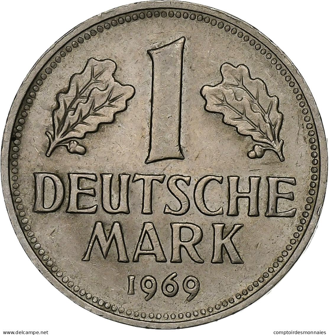 Allemagne, Mark, 1969, Stuttgart, Cupro-nickel, SUP - 1 Marco