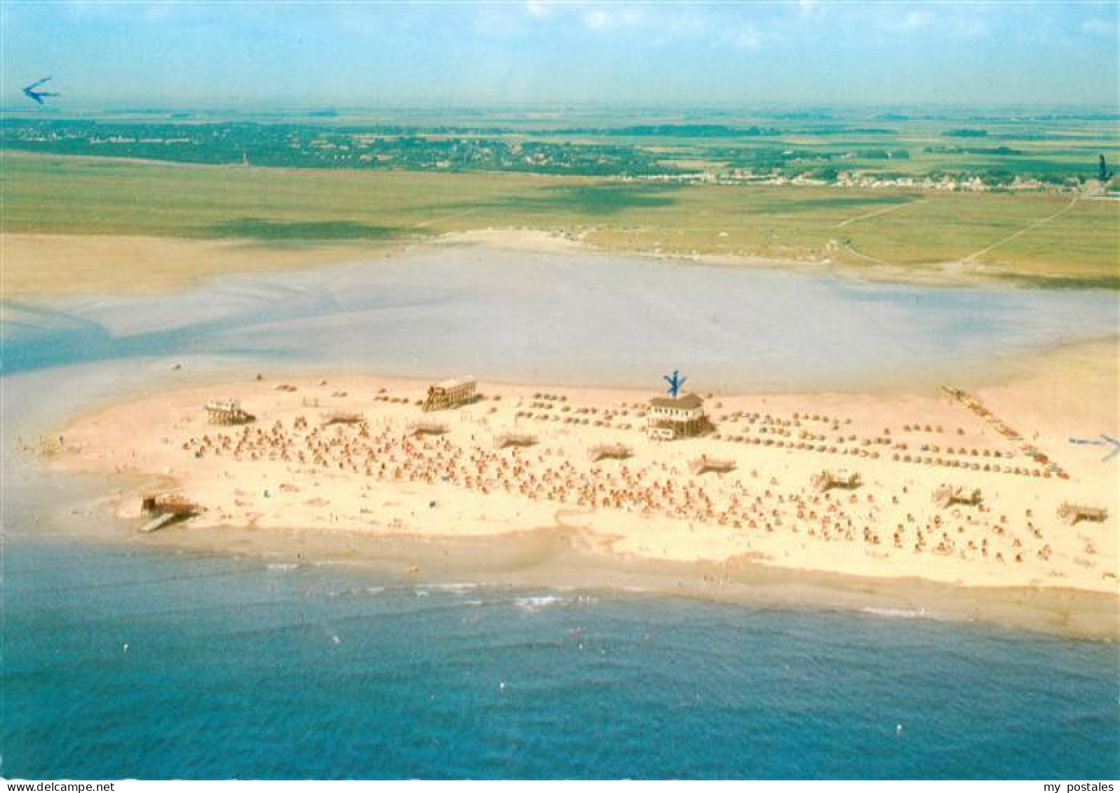 73903557 St-Peter-Ording Boehler Strand Bei Hochwasser Fliegeraufnahme  - St. Peter-Ording