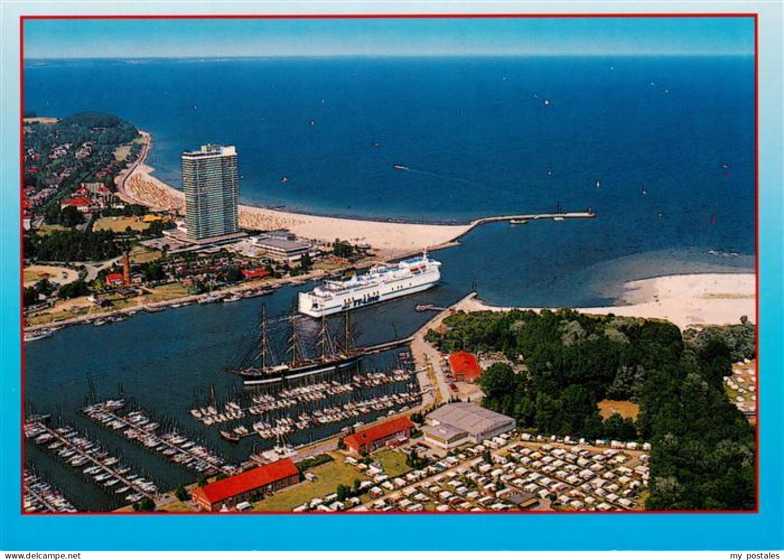 73903556 Travemuende Ostseebad Fliegeraufnahme Mit Yachthafen Und Hafeneinfahrt  - Lübeck