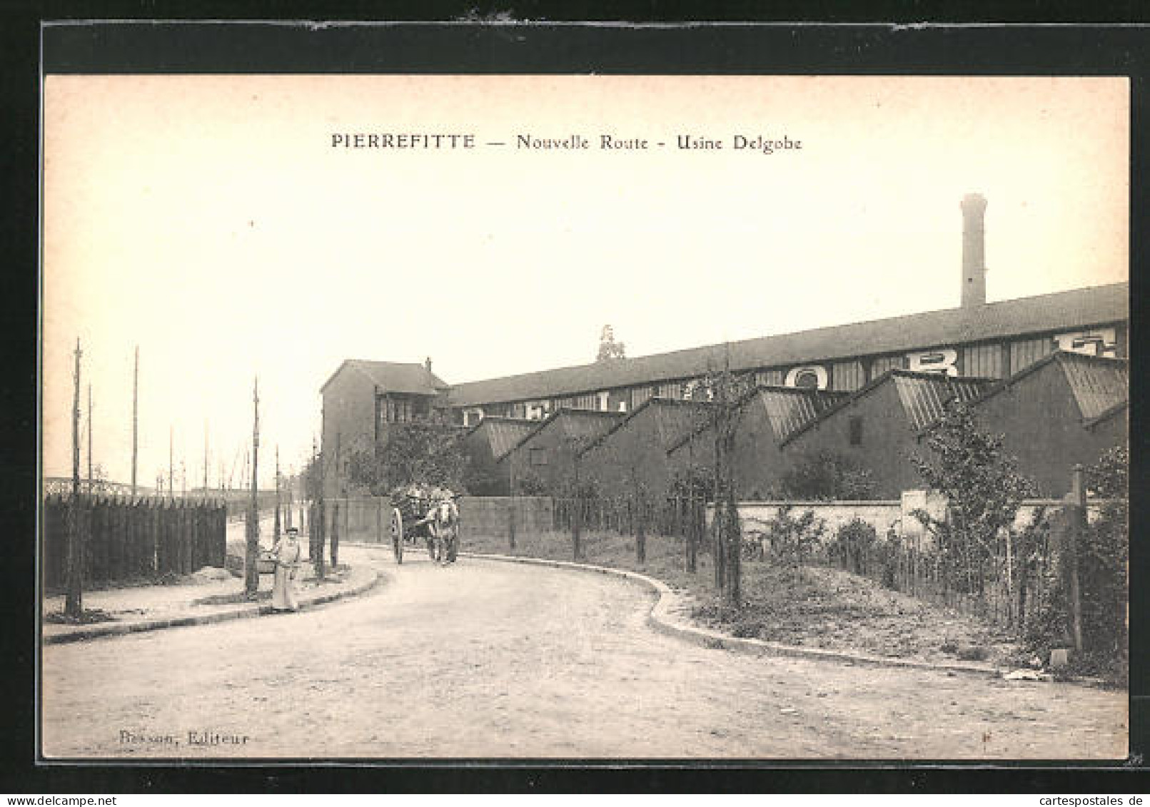 CPA Pierrefitte, Nouvelle Route, Usine Delgobe  - Other & Unclassified