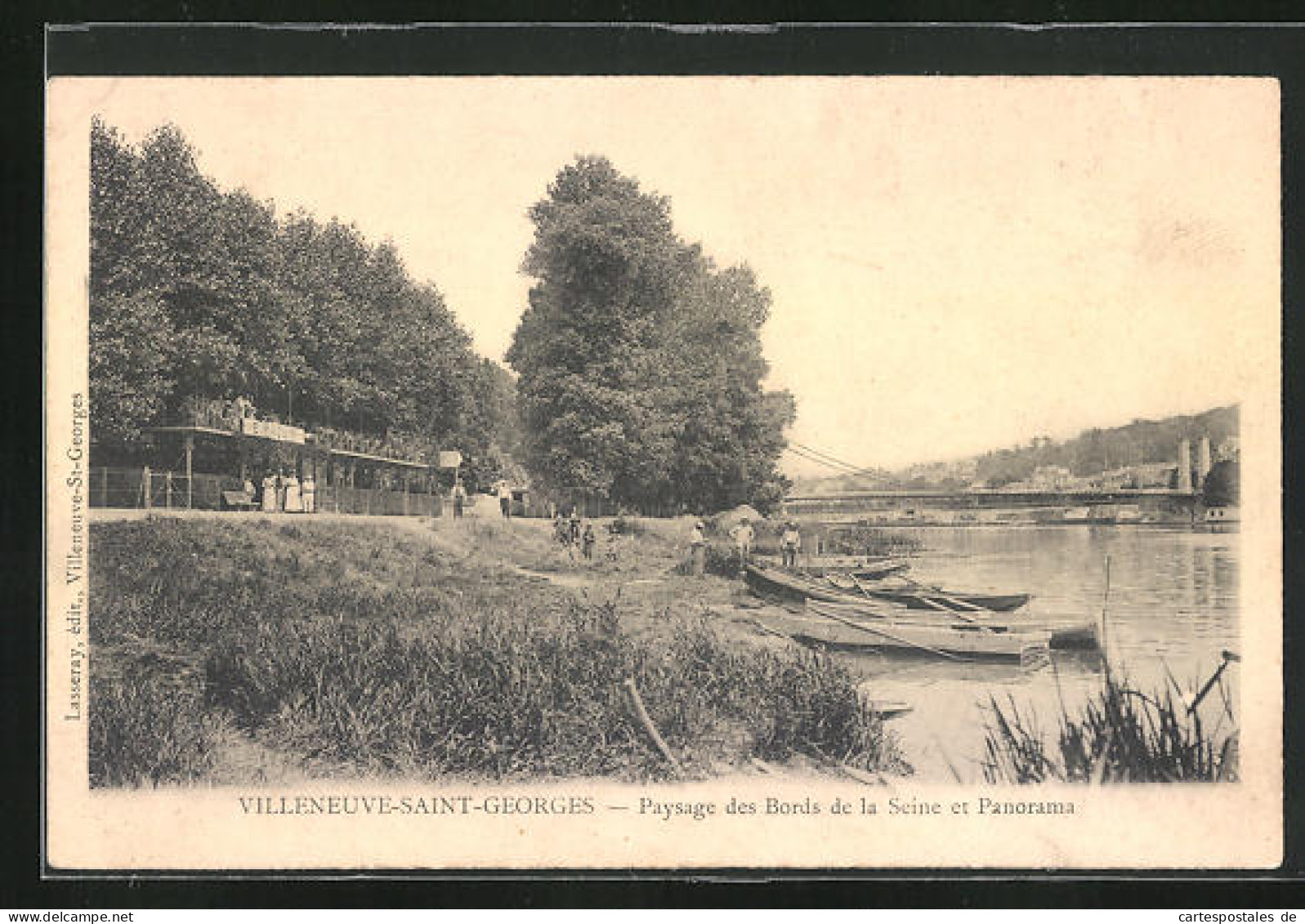 CPA Villeneuve-Saint-Georges, Paysage Des Bords De La Seine Et Vue Générale  - Villeneuve Saint Georges