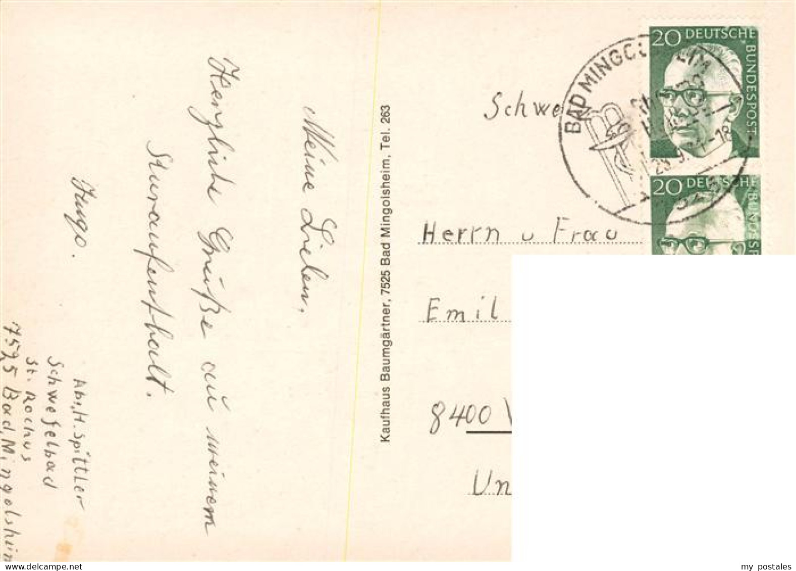 73903358 Mingolsheim Kislau Post Mit Rochuskapelle Mingolsheim - Bad Schoenborn