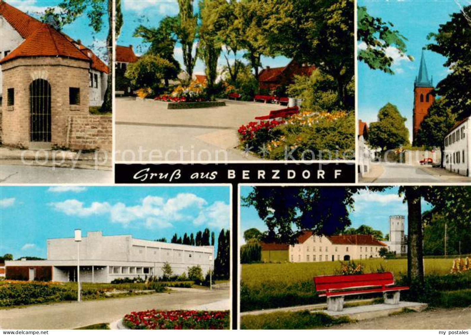 73864763 Berzdorf Wesseling Teilansichten Kirche Schule Park Ruhebank  - Wesseling