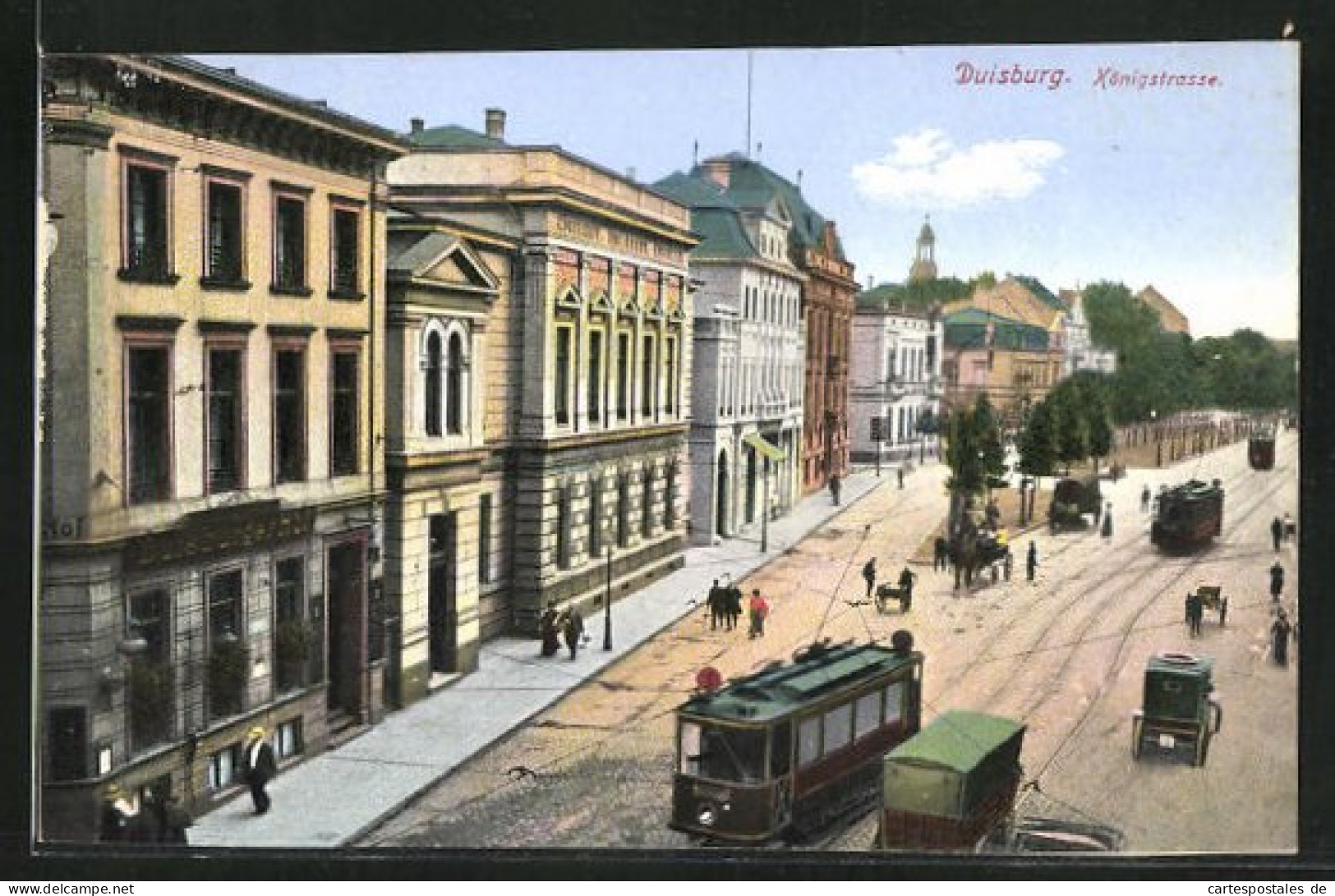 AK Duisburg, Strassenbahnen Auf Der Königstrasse  - Duisburg