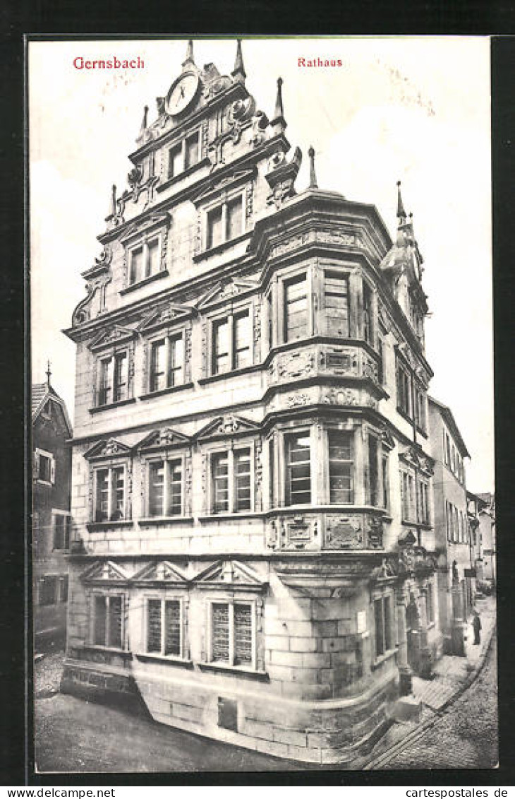 AK Gernsbach, Rathaus An Der Strassenecke  - Gernsbach