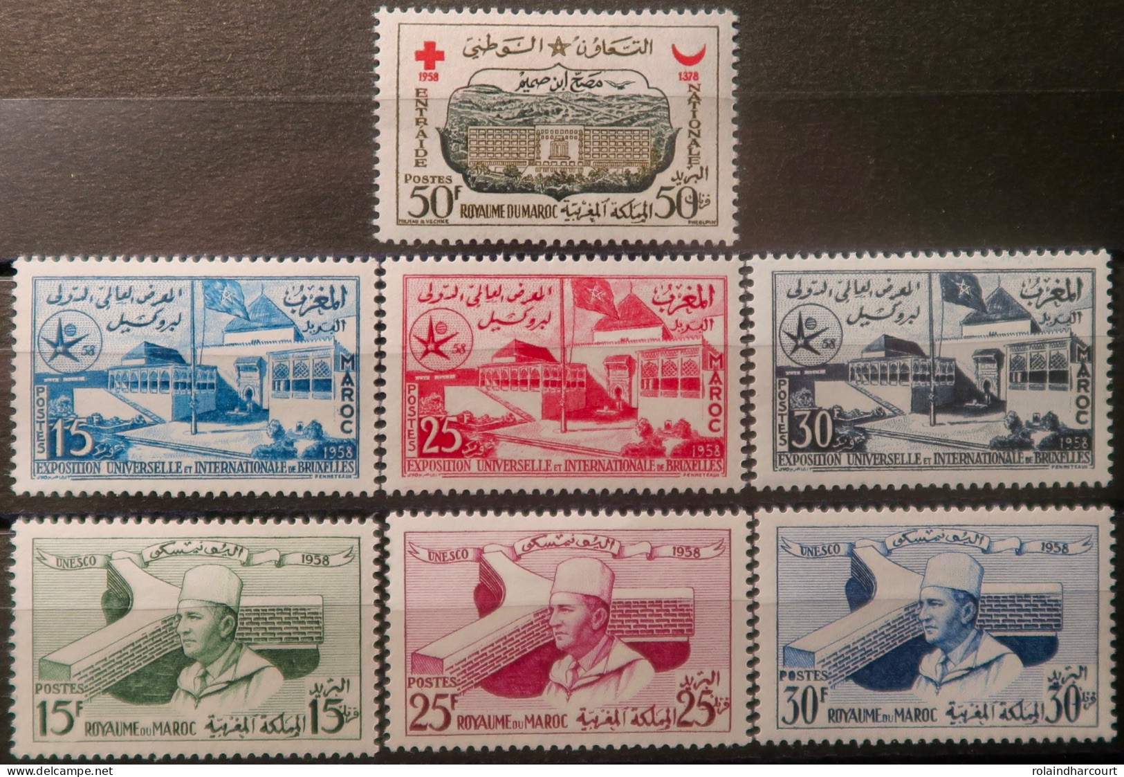 LP3844/2234 - MAROC - 1958 - Divers - N°383 à 385 NEUFS** + N°386 à 389 NEUFS* - Morocco (1956-...)