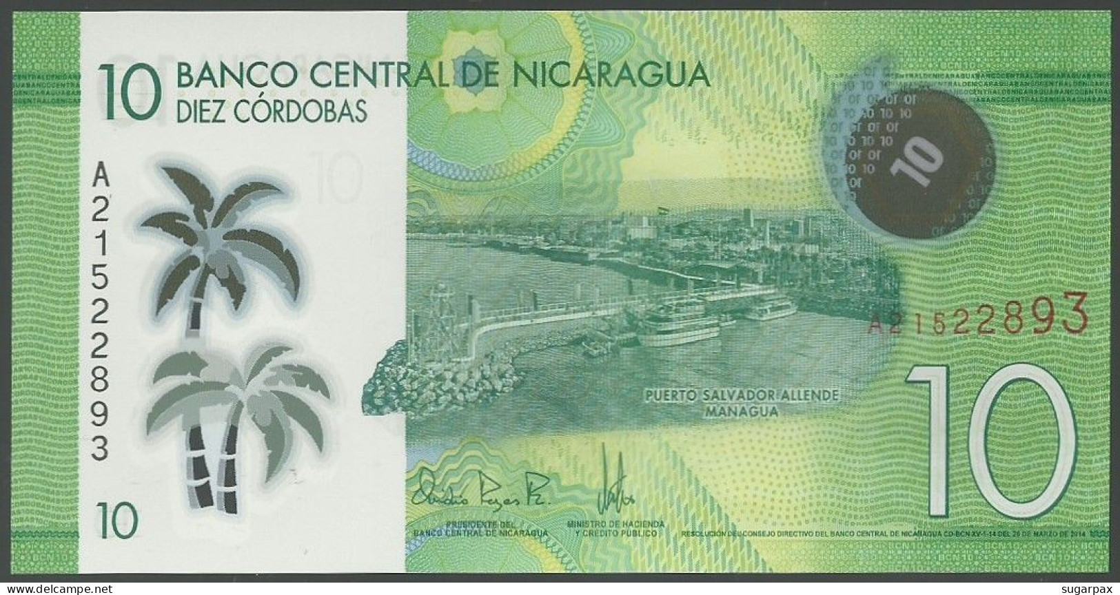 Nicaragua - 10 Córdobas - 26.03.2014 - Unc. - Pick 209.a - Serie A - POLYMER Plastic - Nicaragua