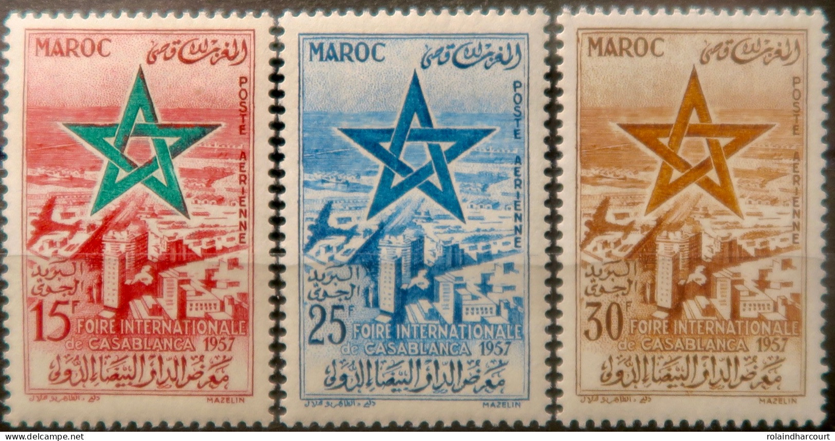 LP3844/2244 - MAROC - 1957 - POSTE AERIENNE - SERIE COMPLETE - N°103 à 105 NEUFS** - Marruecos (1956-...)