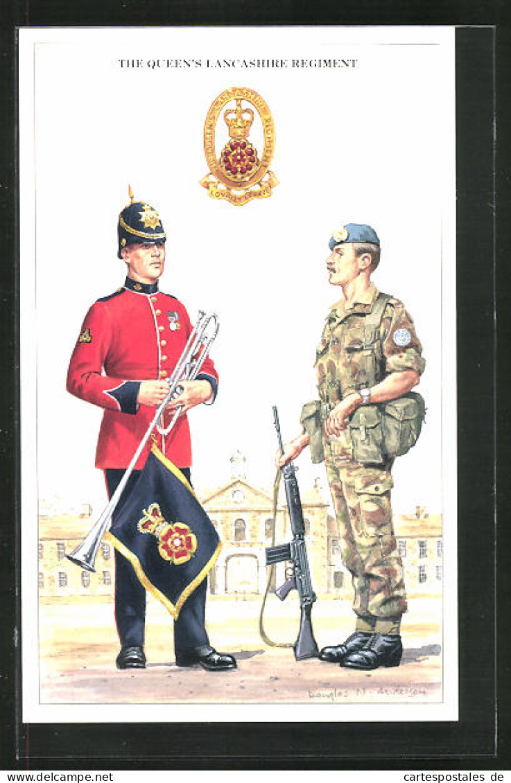 Pc The Queen`s Lancashire Regiment, Britische Soldaten In Uniform  - Sonstige & Ohne Zuordnung