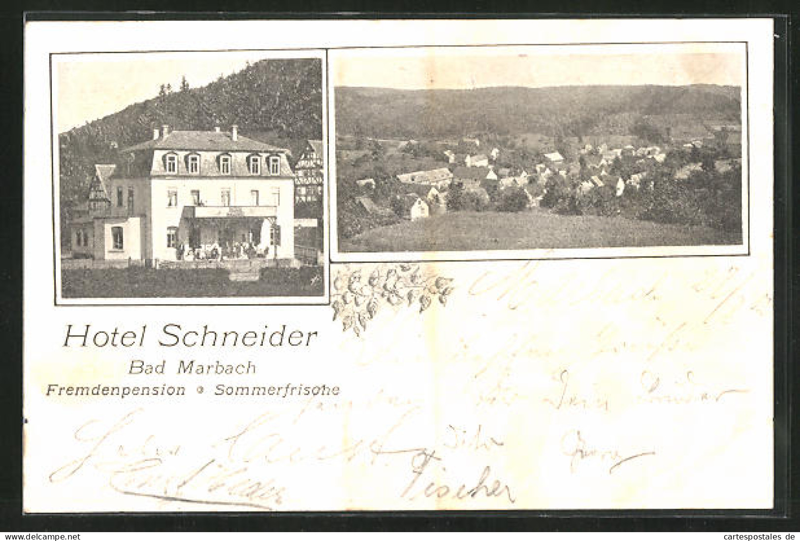 AK Bad Marbach, Hotel Schneider Im Sonnenschein, Ortsansicht  - Autres & Non Classés