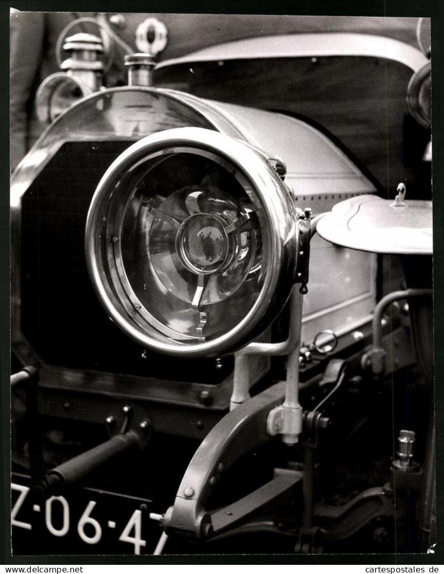 Archiv-Fotografie Auto-Automobil-Detail, Karbid-Lampe Mit Mehreren Reflektoren, Grossformat 29 X 22cm  - Auto's