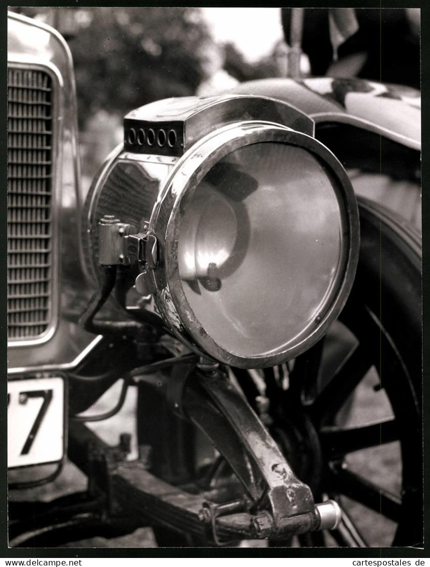 Archiv-Fotografie Auto-Automobildetail, Karbid-Lampe, Scheinwerfer, Grossformat 29 X 22cm  - Coches