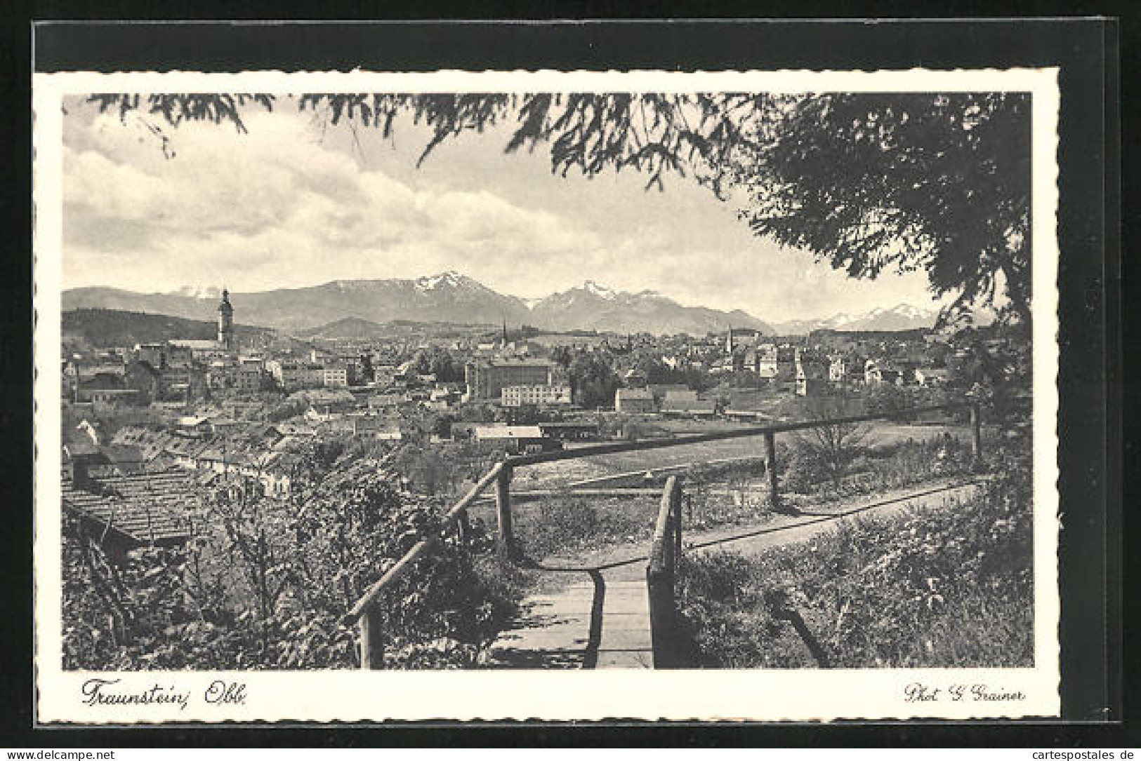 AK Traunstein / Obb., Panoramablick Vom Berg  - Traunstein