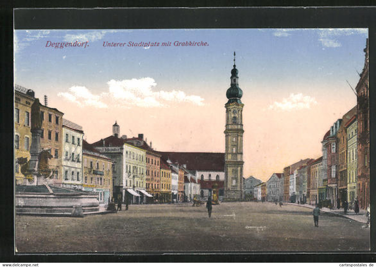 AK Deggendorf, Unterer Stadtplatz Mit Grabkirche  - Deggendorf