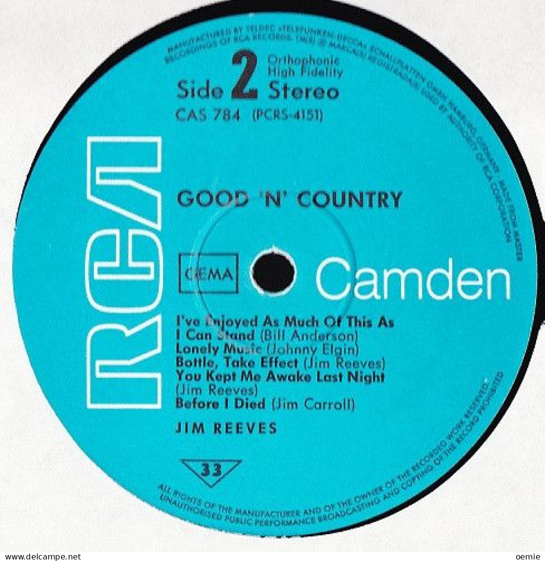 JIM  REEVES  GOOD  'N' COUNTRY - Country & Folk