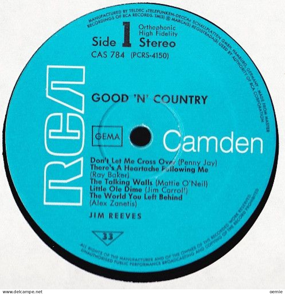 JIM  REEVES  GOOD  'N' COUNTRY - Country Y Folk