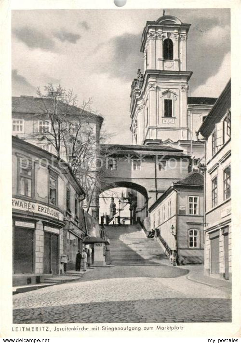 72977083 Leitmeritz Litomerice Nordboehmen Jesuitenkirche Mit Stiegenaufgang Zum - Czech Republic