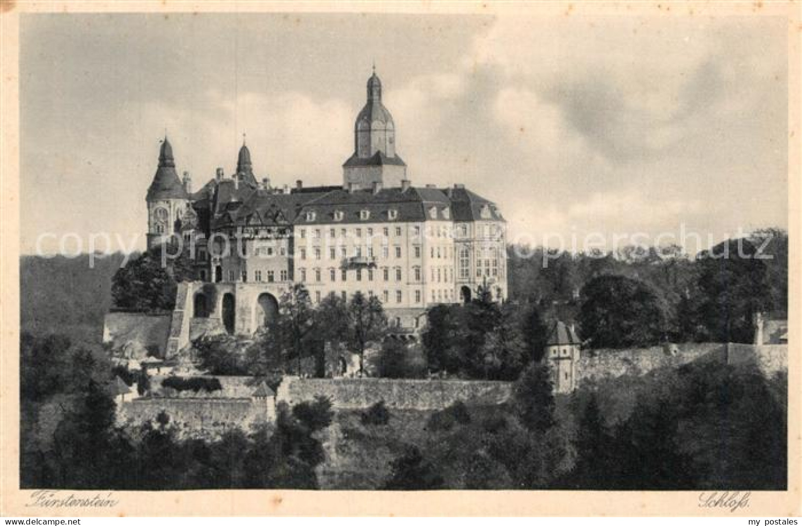 72974987 Fuerstenstein Schlesien Schloss Kupfertiefdruck Fuerstenstein Schlesien - Pologne