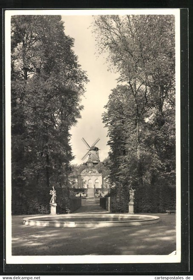 Foto-AK Deutscher Kunstverlag, Nr. 30a: Potsdam, Sanssouci, Neue Kammern Und Historische Mühle  - Fotografía