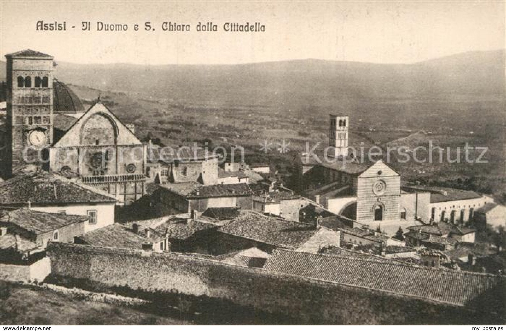 72974509 Assisi Umbria Il Duomo E Santa Chiara Dall Cittadella Assisi Umbria - Sonstige & Ohne Zuordnung