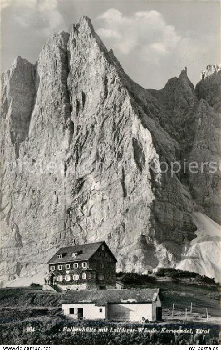 72974440 Falkenhuette Mit Laliderer Waende Karwendelgebirge Falkenhuette - Autres & Non Classés